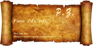 Paor Zénó névjegykártya
